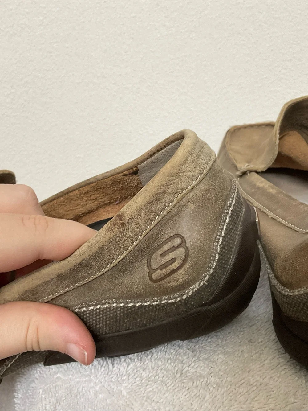 Skechers Light Brown Leather Slip On Driving Loafer Size 10.5 Men's Casual